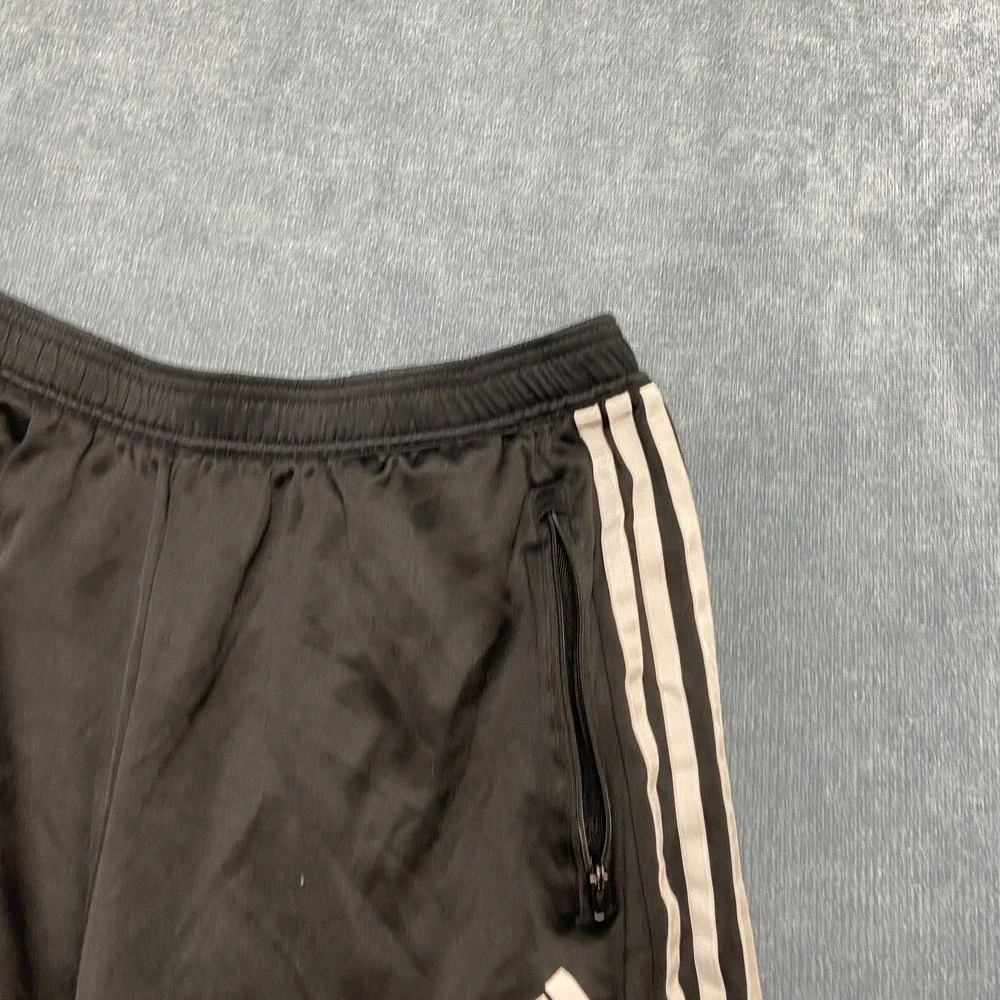 Adidas Primeblue Aeroready Basketball Shorts Mens M Black Striped Elastic Waist